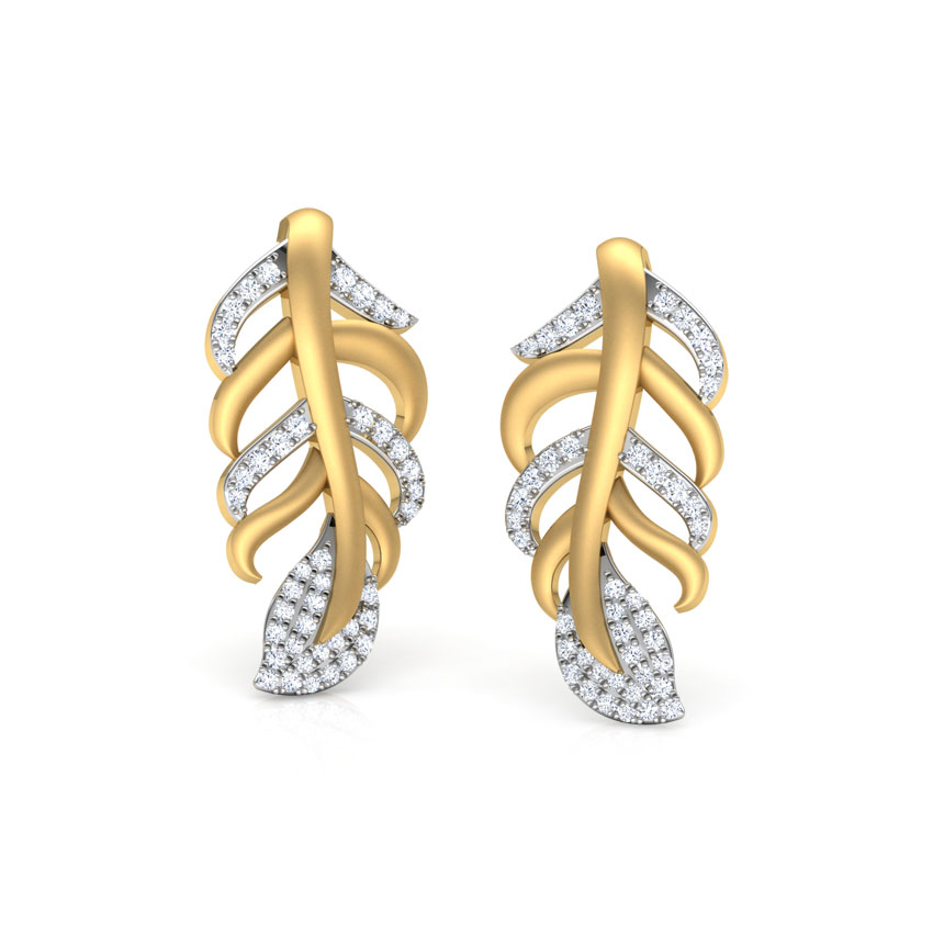 Wispy Leaf Stud Earrings