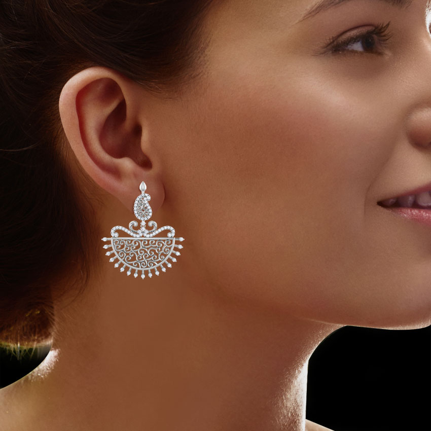 Parul Paisley Diamond Chand Bali Parul Paisley Diamond Chand Bali