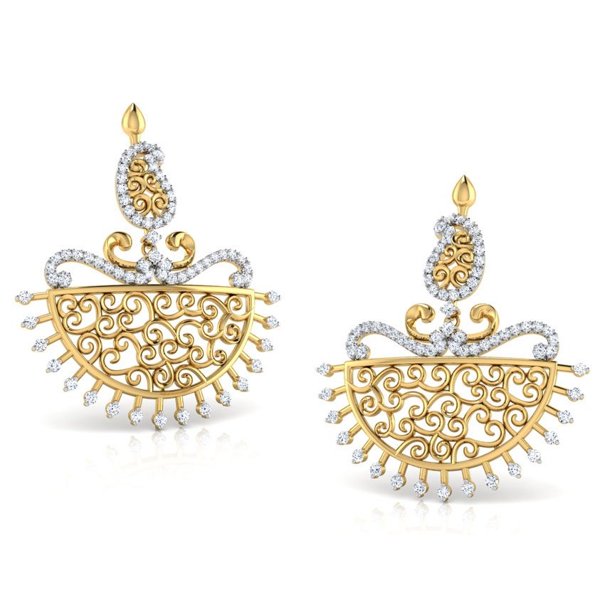 Parul Paisley Diamond Chand Bali