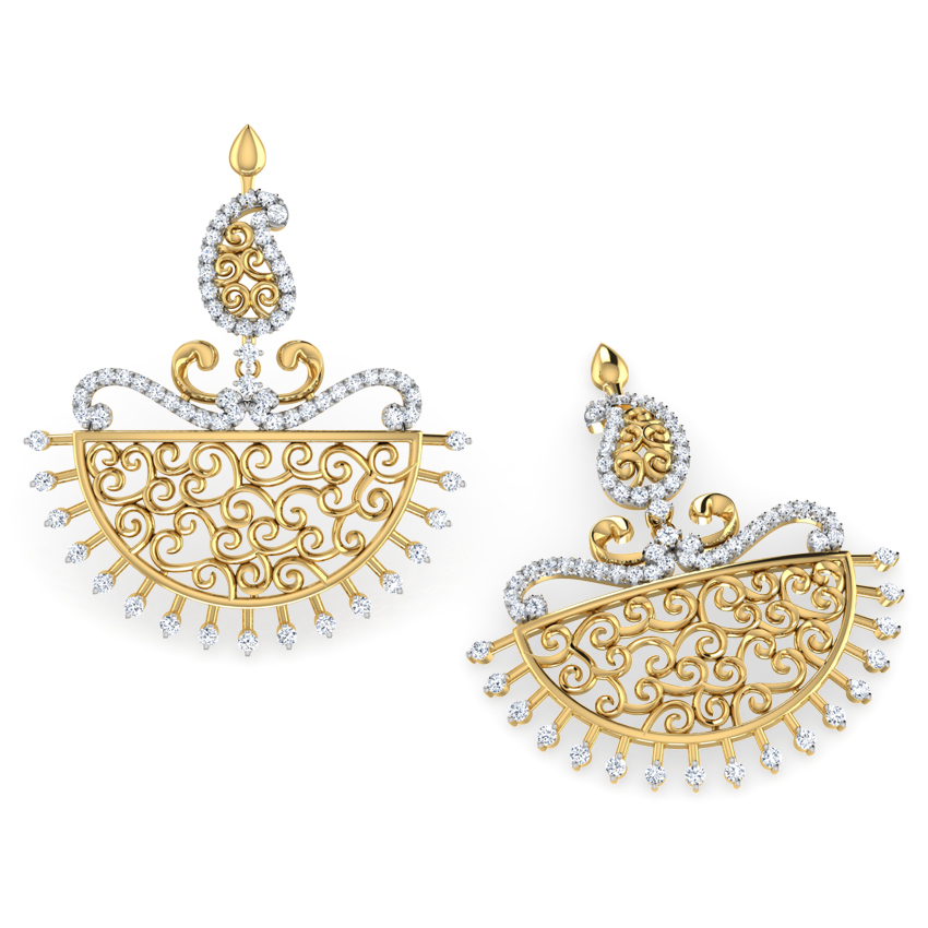 Parul Paisley Diamond Chand Bali