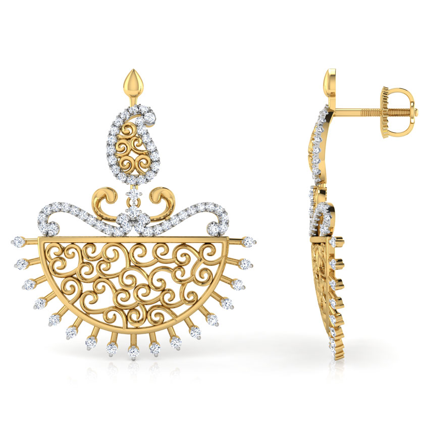 Parul Paisley Diamond Chand Bali