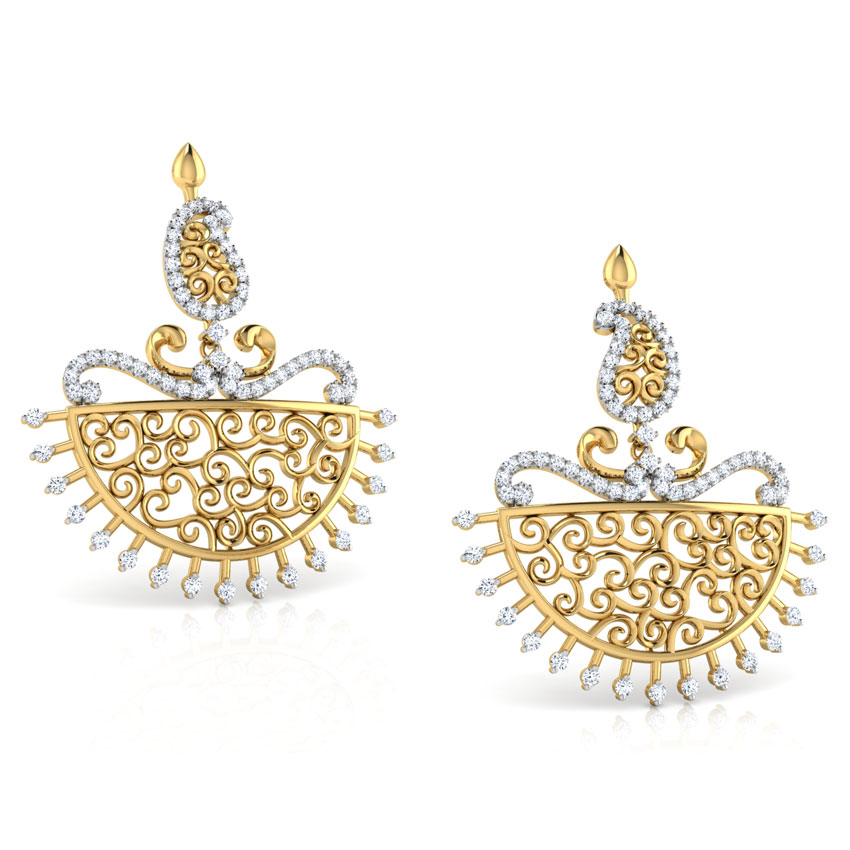 Parul Paisley Diamond Chand Bali