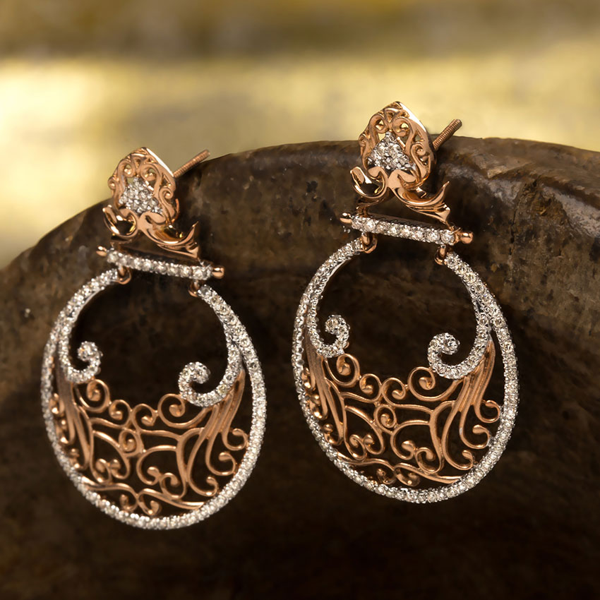 Fulki Filigree Diamond Chand Bali