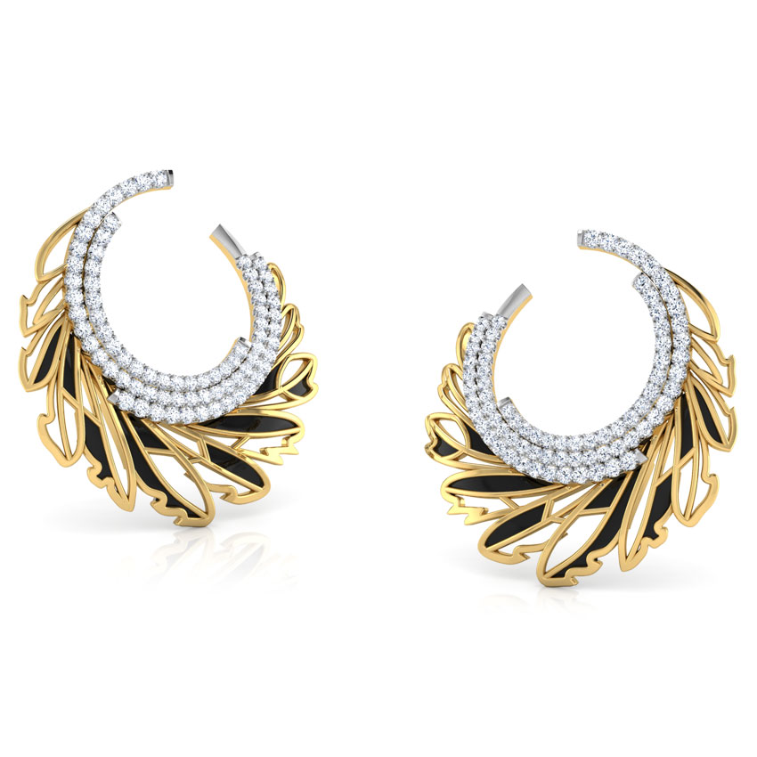 Plume Diamond Hoop Earrings