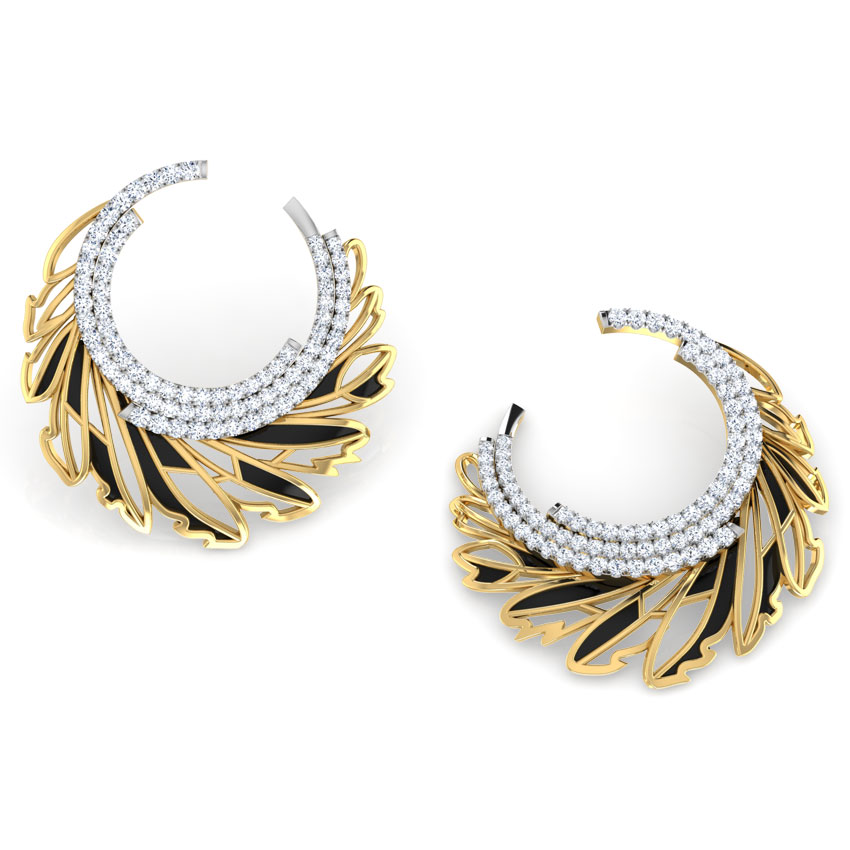 Plume Diamond Hoop Earrings