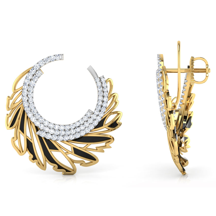 Plume Diamond Hoop Earrings