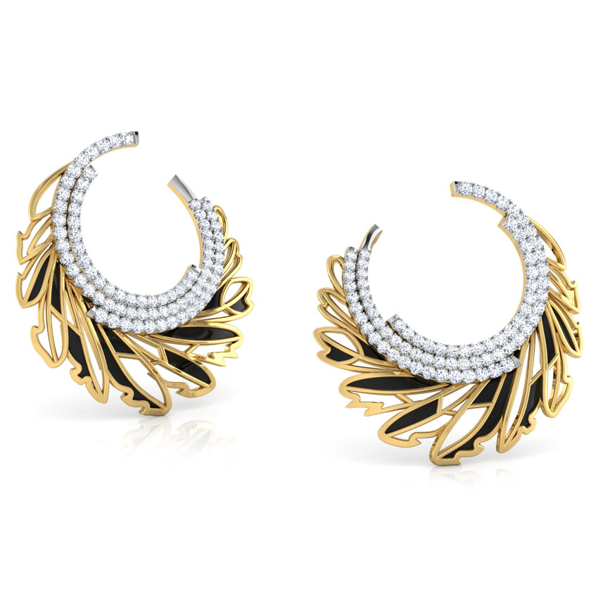 Plume Diamond Hoop Earrings
