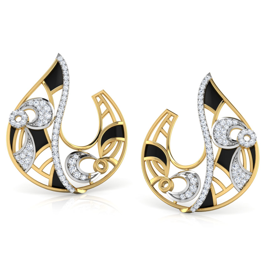 Abstract Curve Hoop Earrings