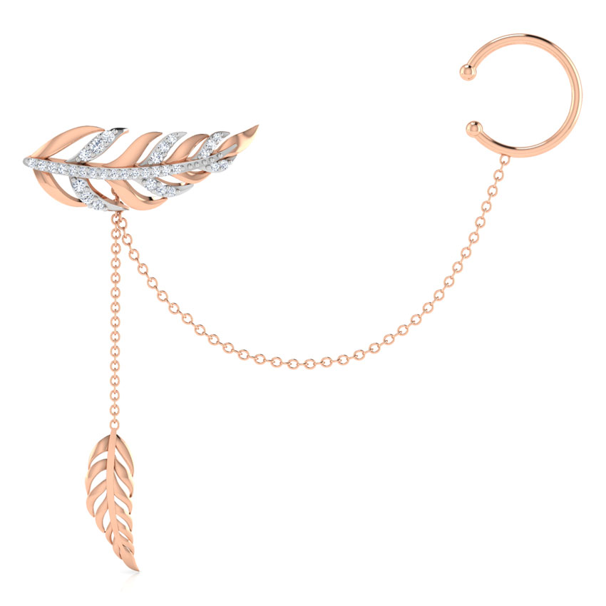 Feather Single Diamond Earring
