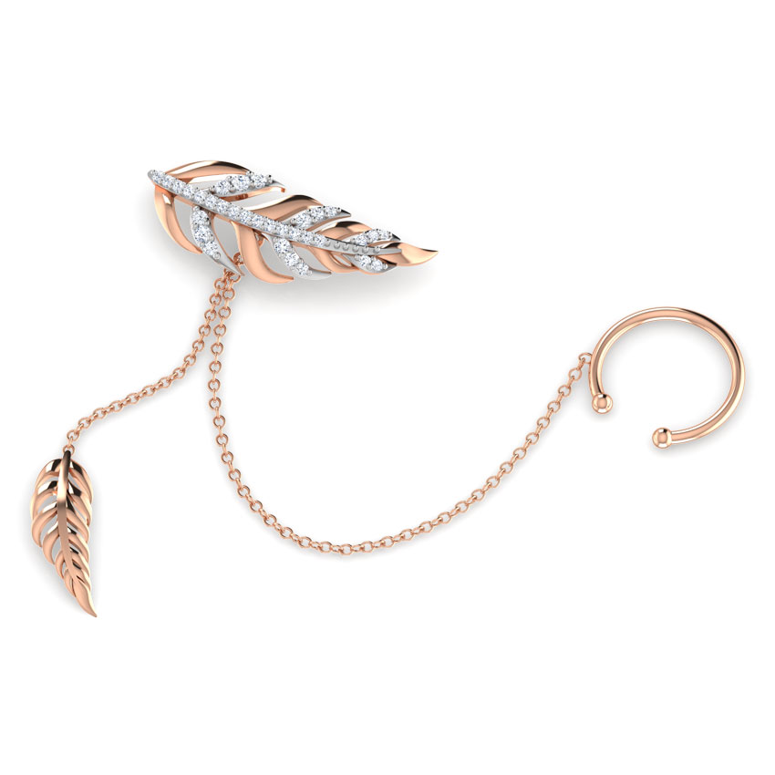 Feather Single Diamond Earring