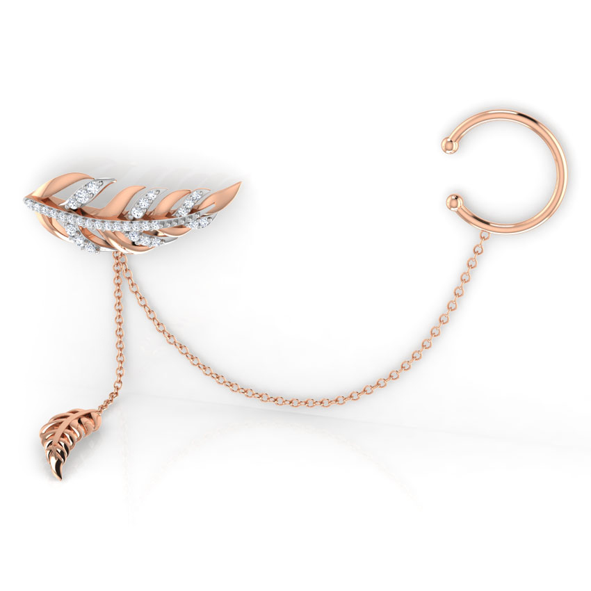 Feather Single Diamond Earring