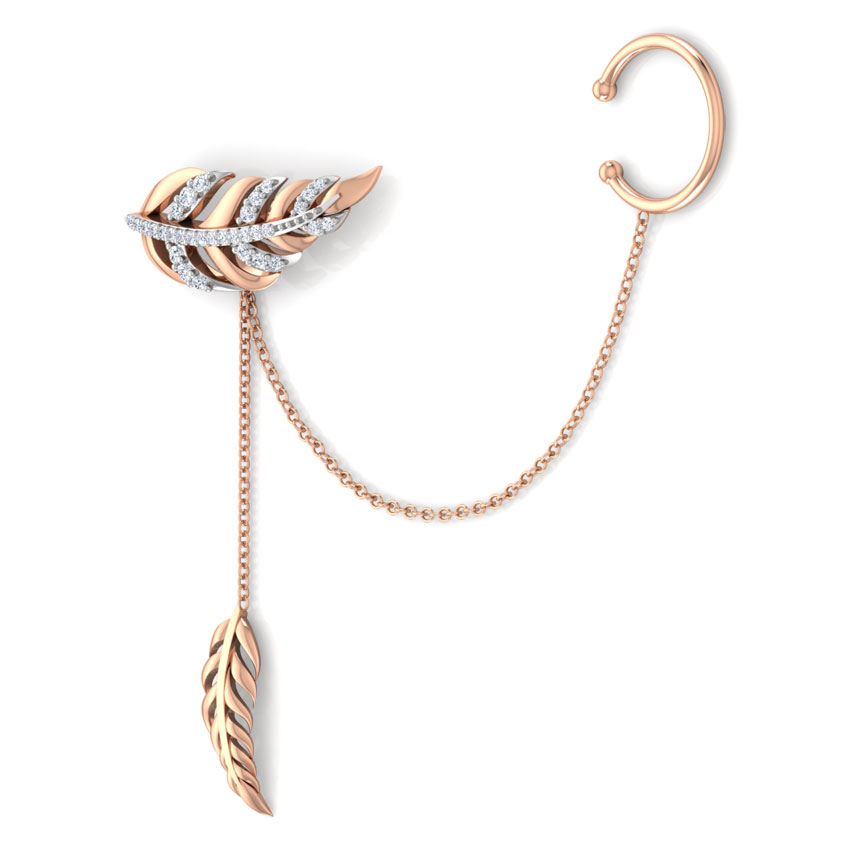 Feather Single Diamond Earring