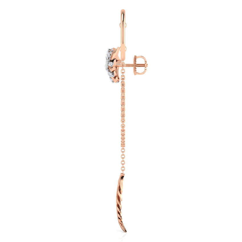 Feather Single Diamond Earring