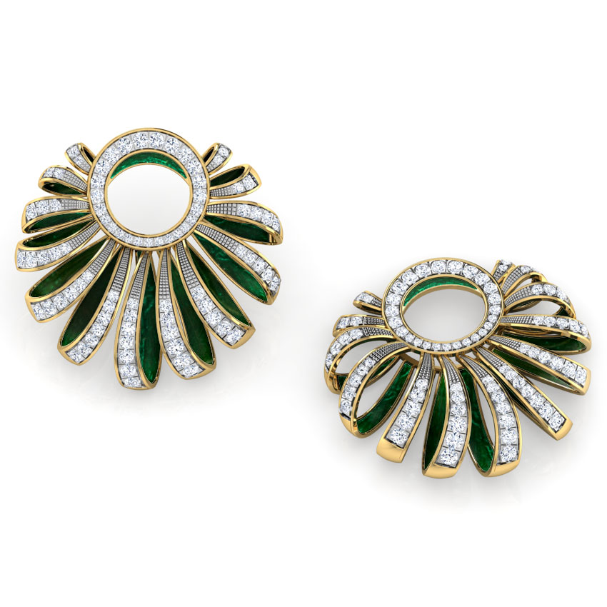 Flared Ribbon Diamond Hoop Earrings Flared Ribbon Diamond Hoop Earrings