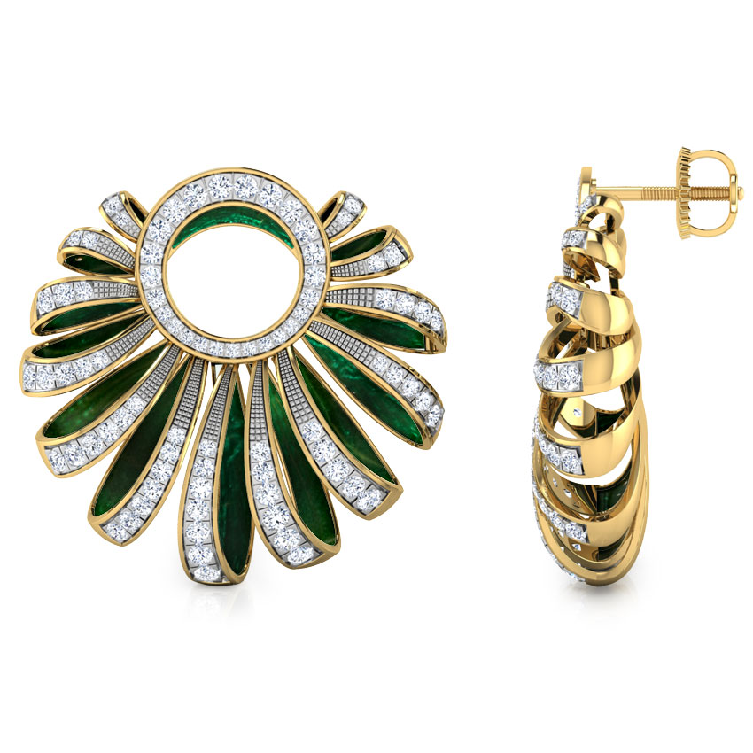 Flared Ribbon Diamond Hoop Earrings Flared Ribbon Diamond Hoop Earrings