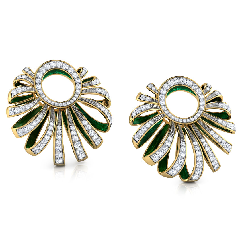 Flared Ribbon Diamond Hoop Earrings Flared Ribbon Diamond Hoop Earrings