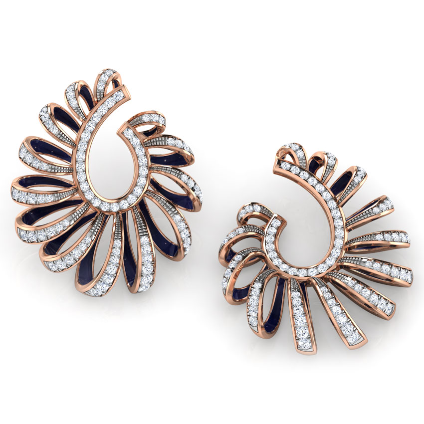 Ribbon Peel Diamond Hoop Earrings Ribbon Peel Diamond Hoop Earrings
