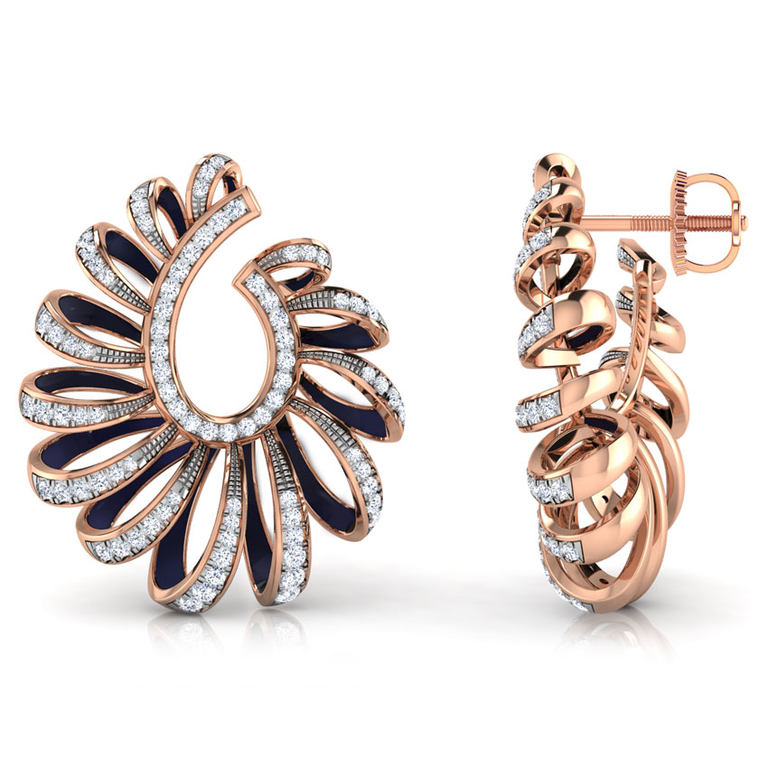 Ribbon Peel Diamond Hoop Earrings Ribbon Peel Diamond Hoop Earrings