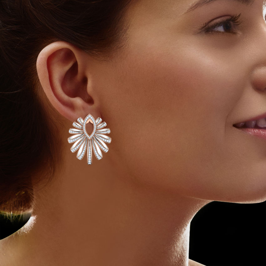 Unfurled Ribbon Diamond Hoop Earrings