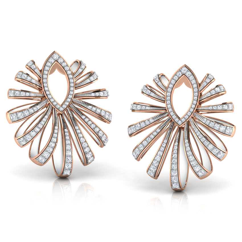 Unfurled Ribbon Diamond Hoop Earrings