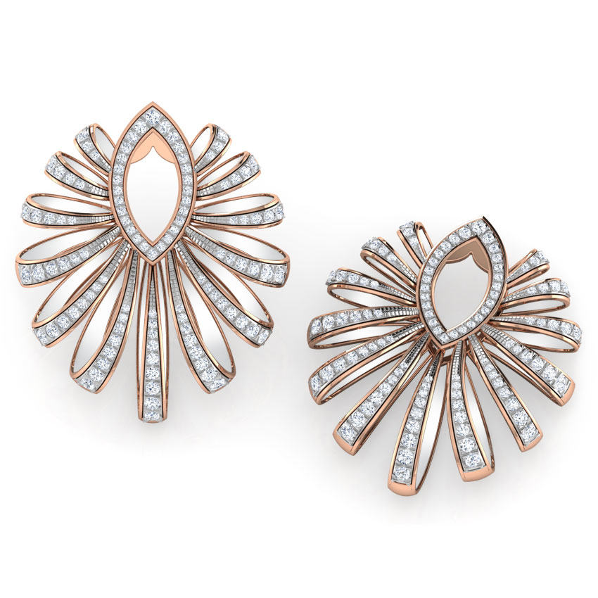 Unfurled Ribbon Diamond Hoop Earrings