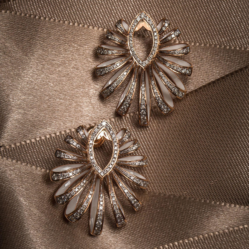 Unfurled Ribbon Diamond Hoop Earrings