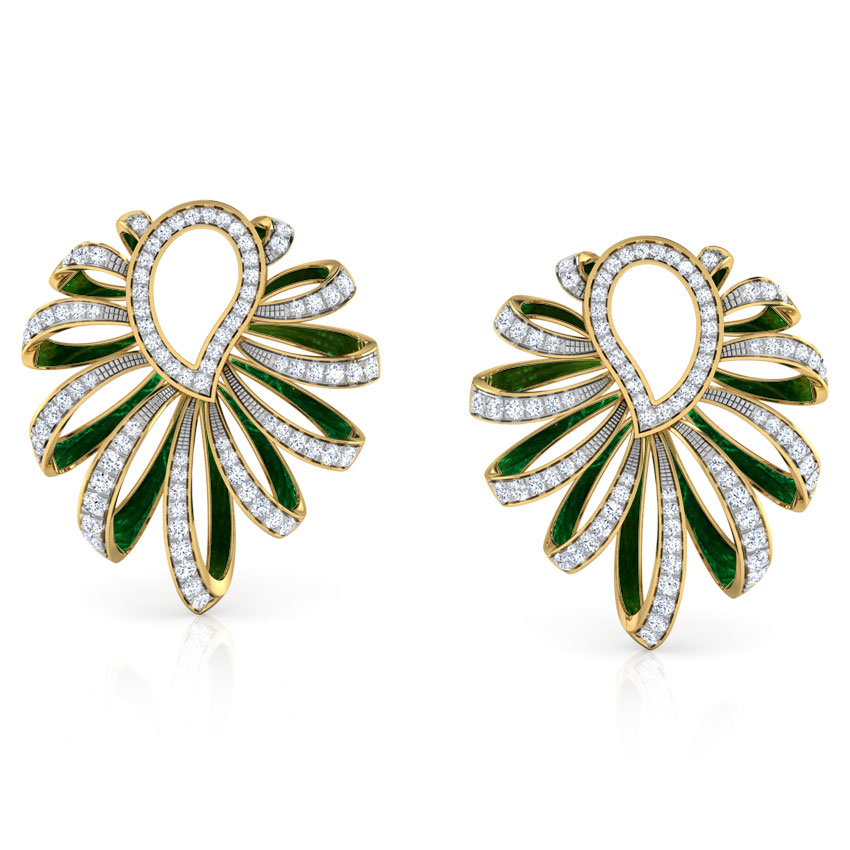 Paisley and Ribbon Hoop Earrings
