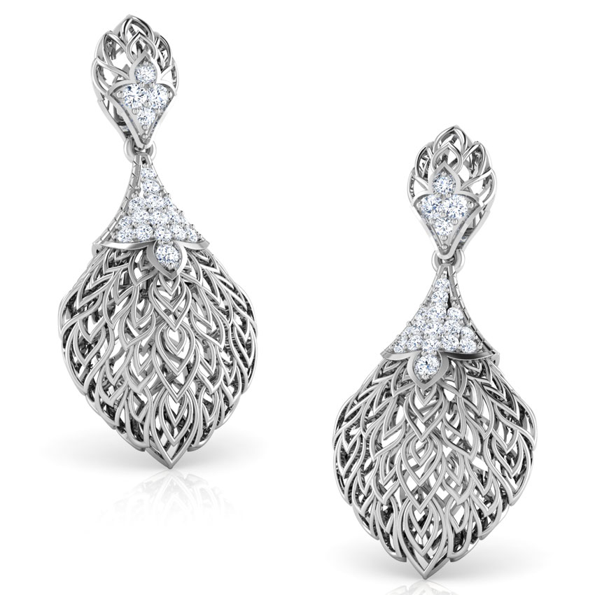 Batino Leaf Diamond Drop Earrings