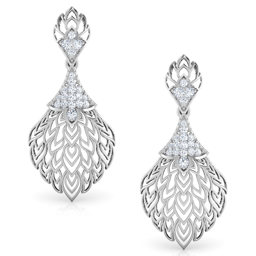 Batino Leaf Diamond Drop Earrings