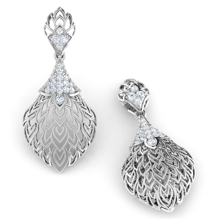 Batino Leaf Diamond Drop Earrings