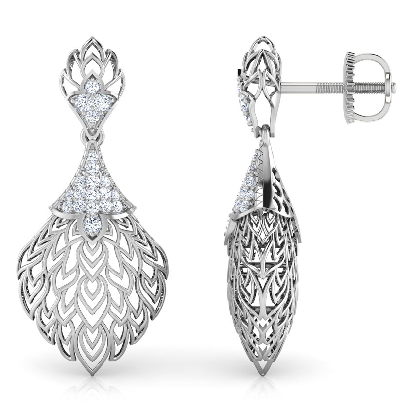 Batino Leaf Diamond Drop Earrings
