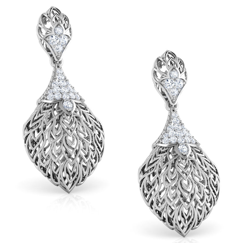 Batino Leaf Diamond Drop Earrings