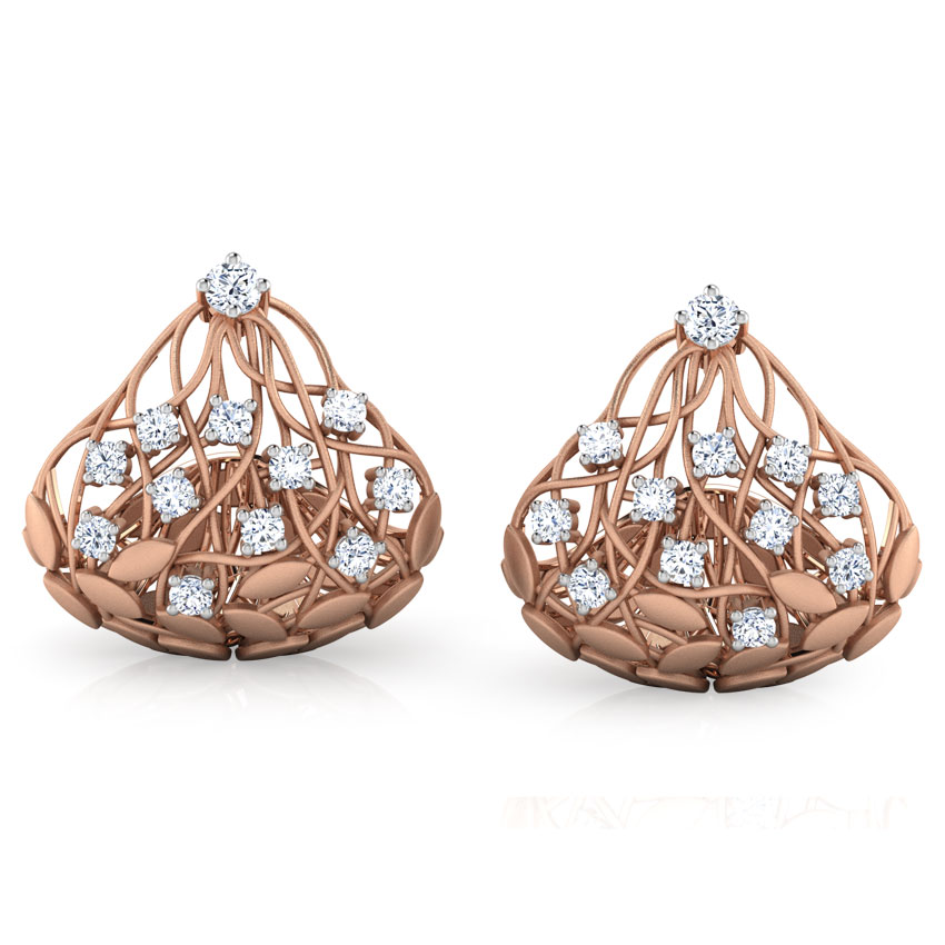 Batino Root Diamond Hoop Earrings