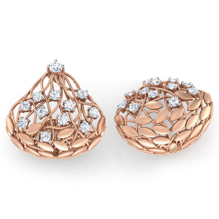 Batino Root Diamond Hoop Earrings