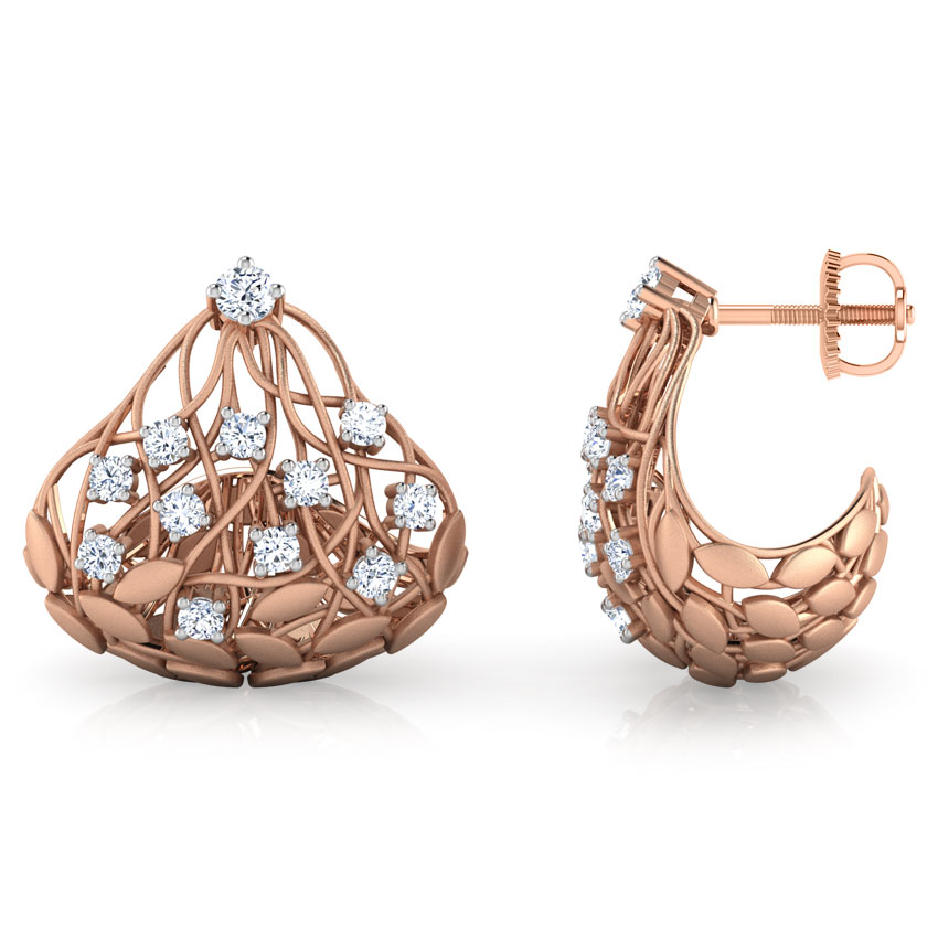 Batino Root Diamond Hoop Earrings