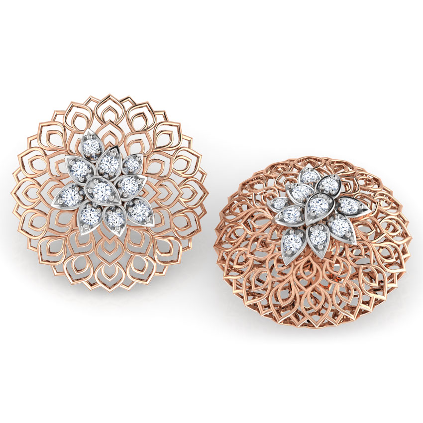 Ber Leaf Diamond Stud Earrings Ber Leaf Diamond Stud Earrings