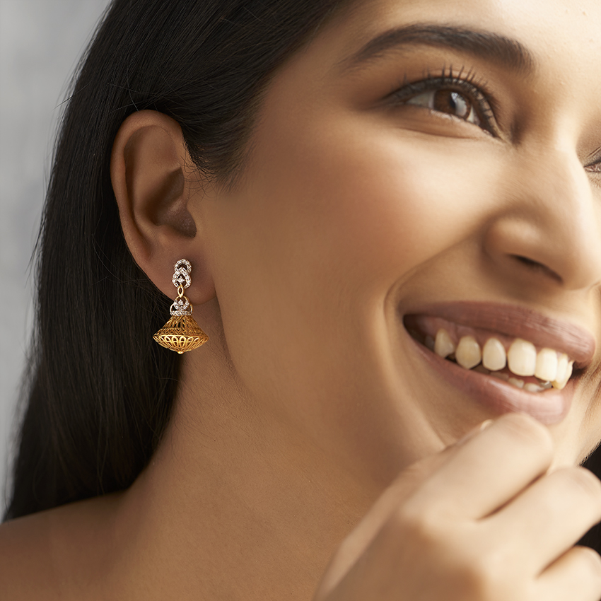Creel Dome Diamond Jhumkas Creel Dome Diamond Jhumkas