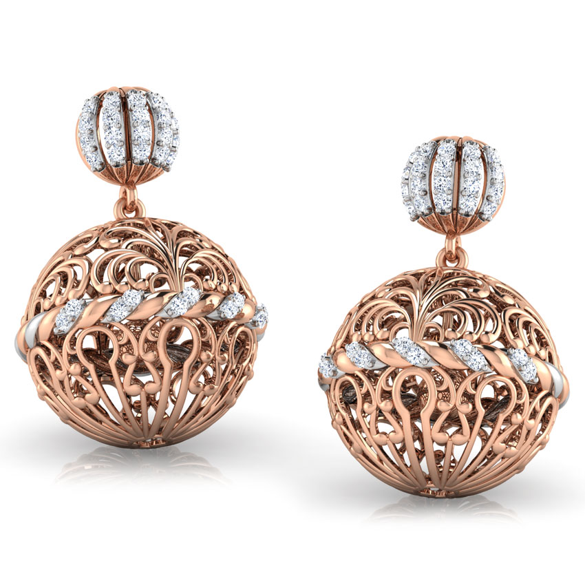 Filigree Dome Diamond Jhumkas