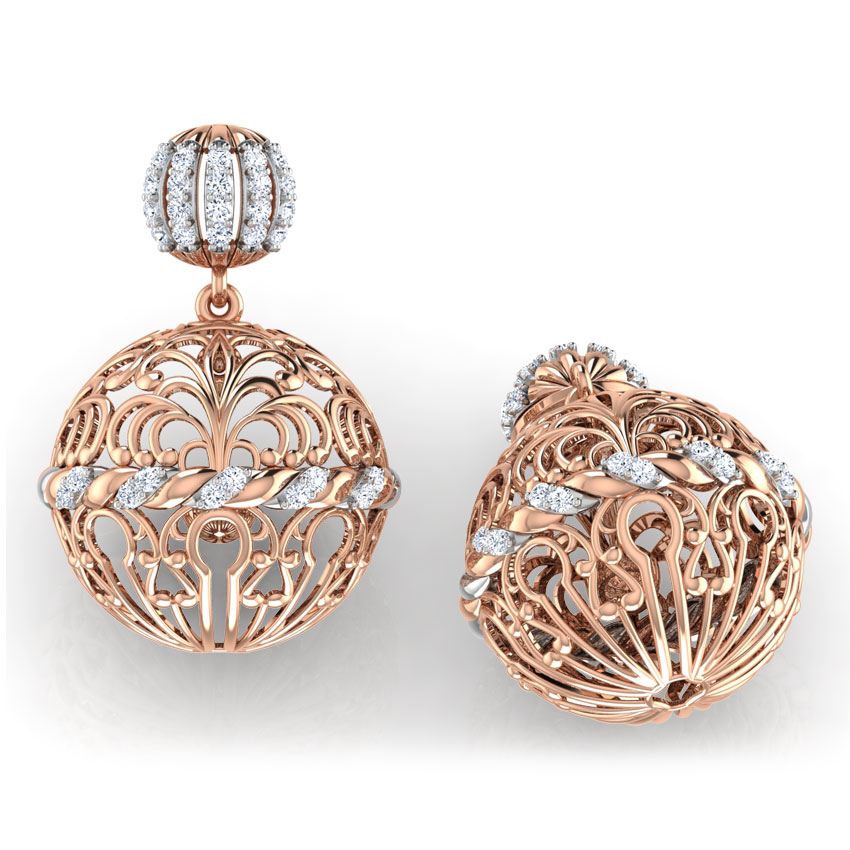 Filigree Dome Diamond Jhumkas