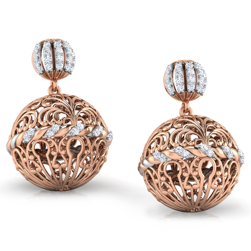 Filigree Dome Diamond Jhumkas