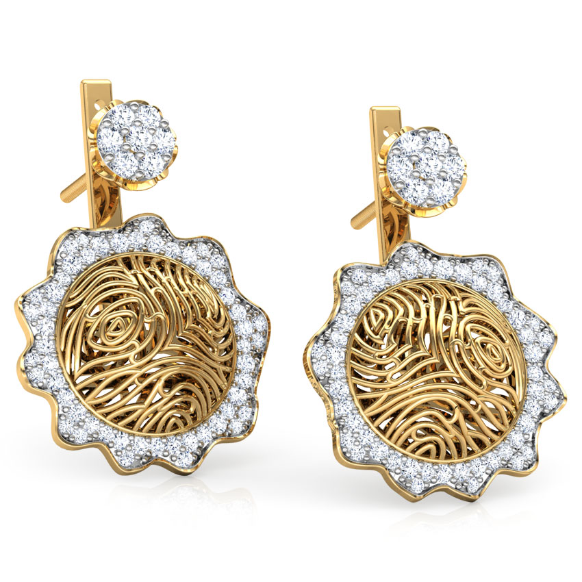 Ber Wood Grain Diamond Ear Jackets