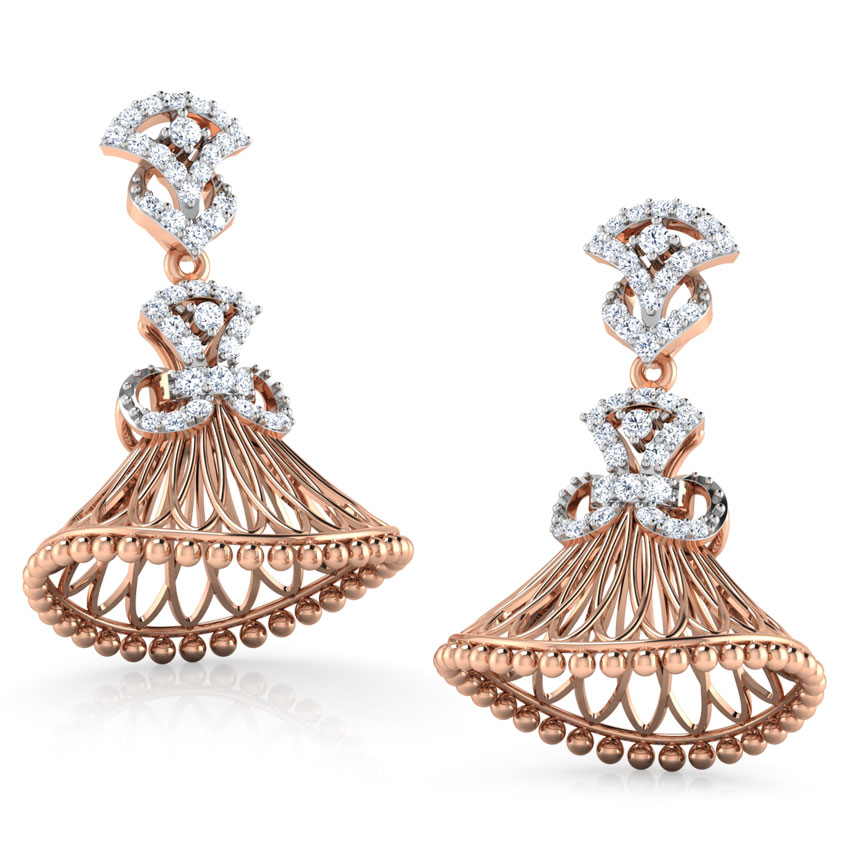 Intricate Flare Diamond Jhumkas