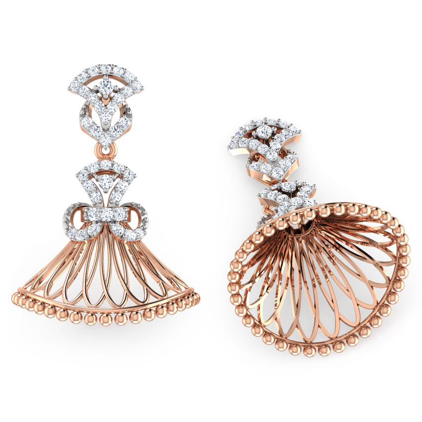 Intricate Flare Diamond Jhumkas