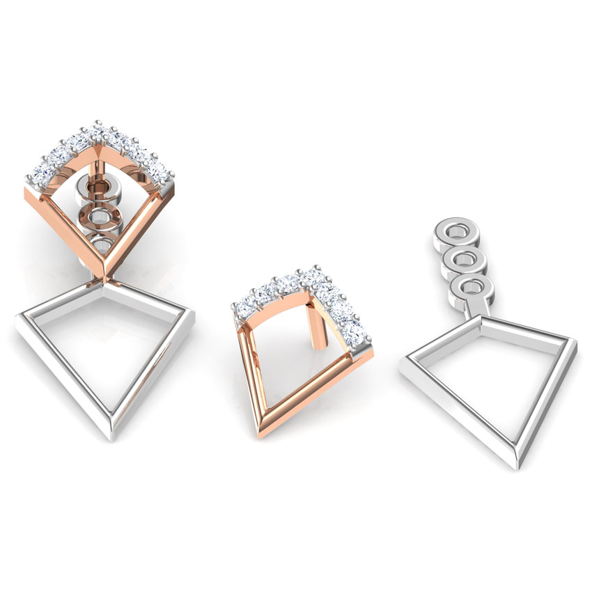 Duo Triangle Diamond Ear Jackets