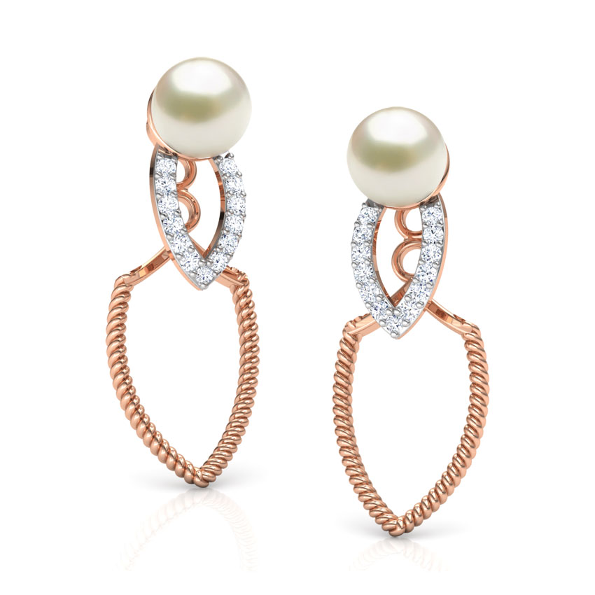 Petal and Twist Pearl Drop Earrings
