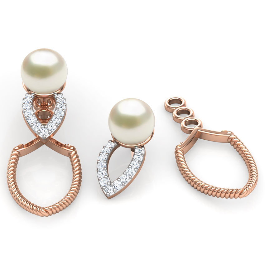 Petal and Twist Pearl Drop Earrings