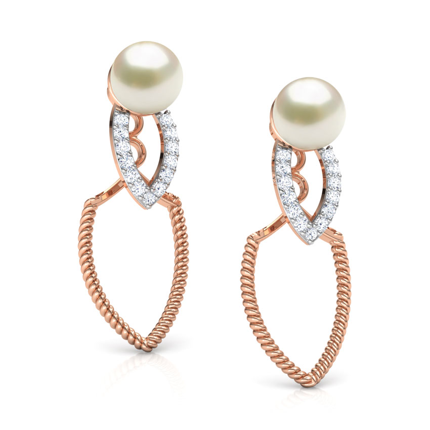 Petal and Twist Pearl Drop Earrings