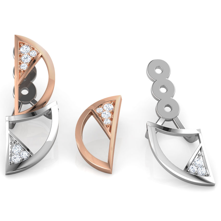 Dynamic Duet Diamond Ear Jackets
