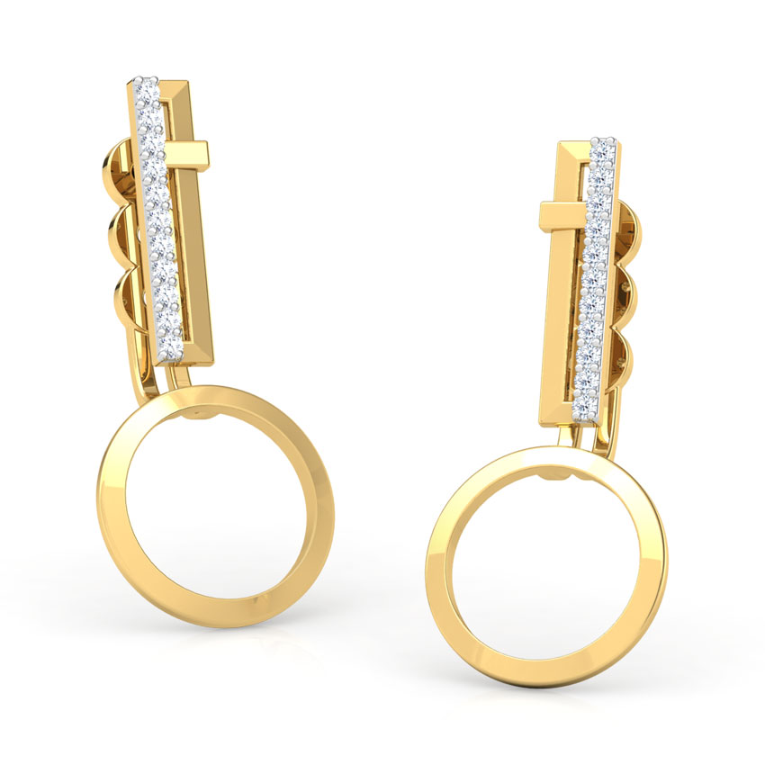 Bar and Hoop Diamond Ear Jackets