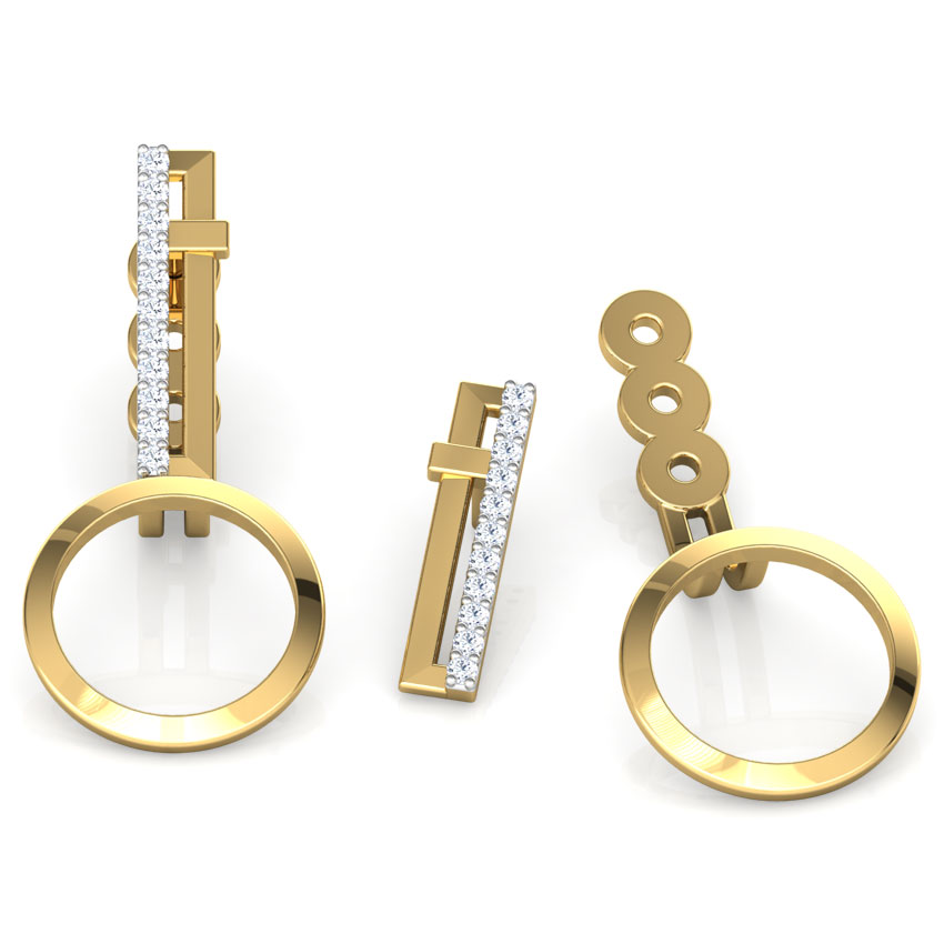 Bar and Hoop Diamond Ear Jackets